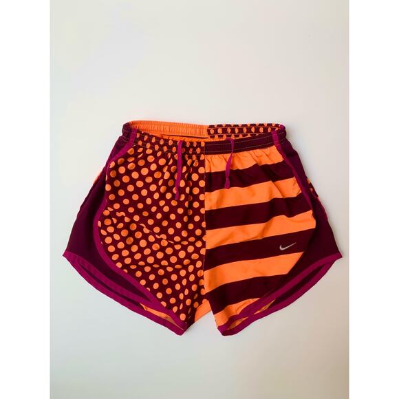 Nike Dri - Fit Purple & Orange Striped & Polka Dot Active Wear Shorts Women's XS - Picture 2 of 11